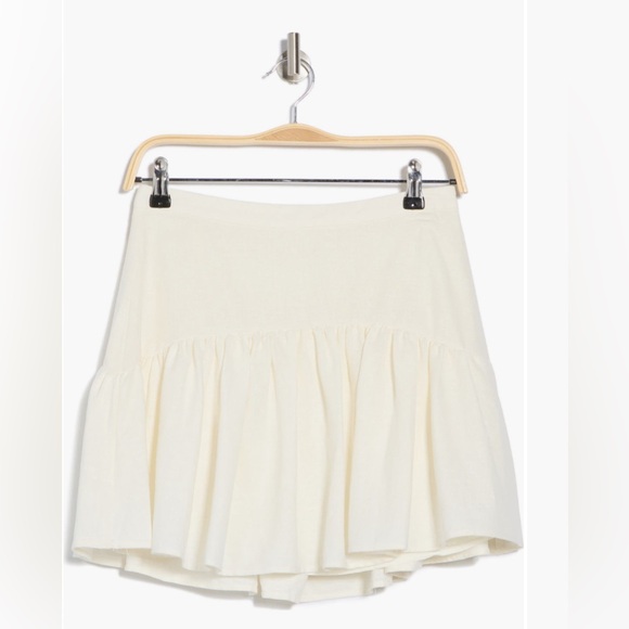 Avec Les Filles Creamy white linen blend Mini Skirt in size 12. Nwt - Picture 3 of 6